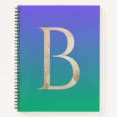 Moderne kleurrijke gradiënt in blauw en groen notitieboek (Voorkant)