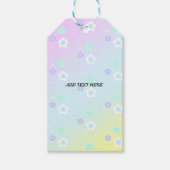 Moderne kleurrijke gradiëntblauwe bloemen patroon  cadeaulabel (Voorkant)