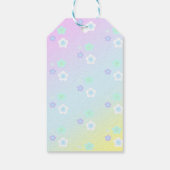 Moderne kleurrijke gradiëntblauwe bloemen patroon  cadeaulabel (Achterkant)