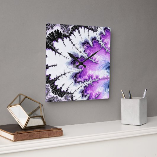 Moderne kleurrijke gradiëntbreuk vierkante klok (Kantoor)