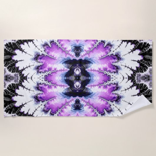 Moderne kleurrijke gradiëntfractal strandlaken (Voorkant)