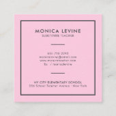 Moderne kleurrijke gradiëntroze hallo typografie vierkante visitekaartje (Achterkant)