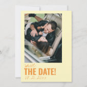 Moderne kleurrijke grillige unieke foto bruiloft save the date (Voorkant)