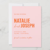 Moderne kleurrijke grillige unieke leuke bruiloft save the date (Achterkant)