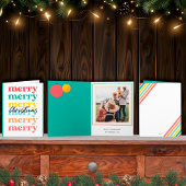 Moderne Kleurrijke Groene Vrolijke Kerstmis Een Fo Kaart