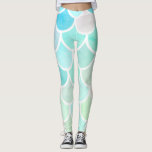 Moderne kleurrijke groene zeemeermin zonder naadlo leggings<br><div class="desc">Moderne kleurrijke groene zeemeermin zonder naadloos patroon</div>