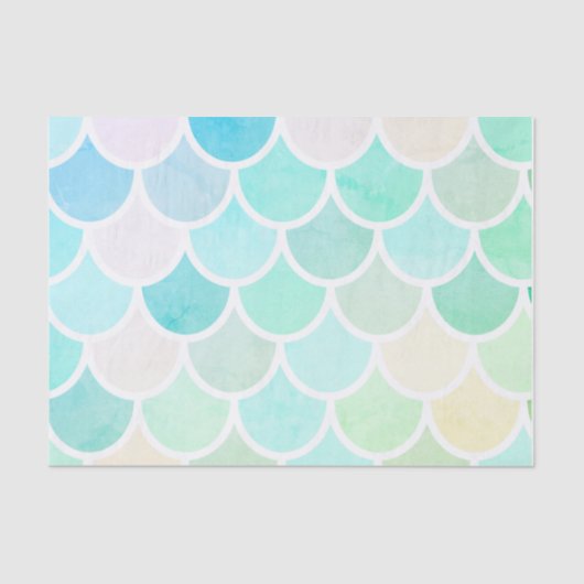 Moderne kleurrijke groene zeemeermin zonder naadlo tissuepapier (Voorkant)