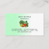 Moderne kleurrijke groenten fruit voedingsdeskundi visitekaartje (Achterkant)