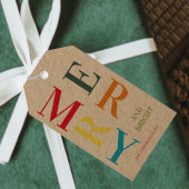 Moderne, kleurrijke groet en helder cadeaulabel