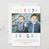 Moderne kleurrijke groet en heldere foto feestdagenkaart (Voorkant)