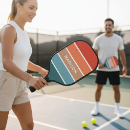 Moderne kleurrijke grondkleurblok op maat pickleball paddle