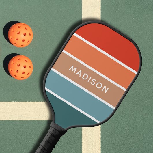 Moderne kleurrijke grondkleurblok op maat pickleball paddle
