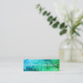 Moderne kleurrijke grunge en tekst mini visitekaartje (Staand voorkant)