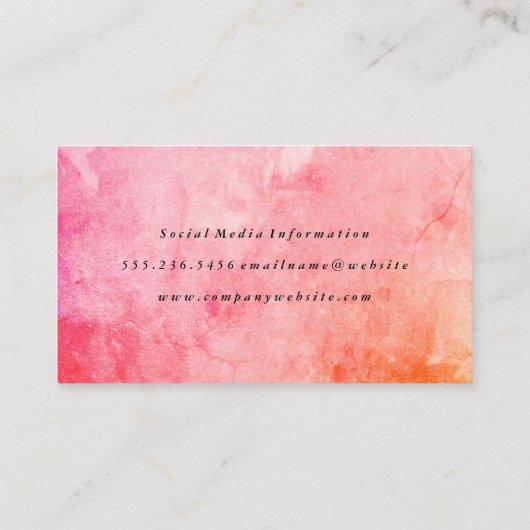 Moderne kleurrijke grunge visitekaartje (Achterkant)