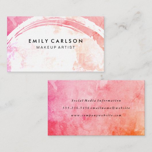 Moderne kleurrijke grunge visitekaartje (Voorkant / Achterkant)