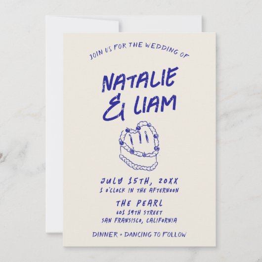 Moderne Kleurrijke Hand getrokken Cake Retro Leuke Kaart (Voorkant)