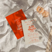 Moderne Kleurrijke Hand getrokken Cake Retro Leuke Kaart