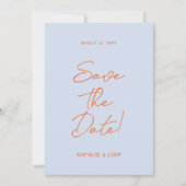 Moderne Kleurrijke Hand Getrokken Heldere Retro Br Save The Date (Voorkant)