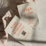 Moderne Kleurrijke Hand Getrokken Retro QR Code Hu Kaart<br><div class="desc">Deze huwelijksuitnodiging is perfect voor uw bruiloft met een uniek ontwerp. Een eenvoudige minimalistische witte crème bruiloft sjabloon uitnodiging. Die beschikt over een effen witte romige achtergrond. En de voornamen van de oranje, gedurfde funky bruid en bruidegom eronder zijn twee handgetekende wijnglazen. En bewerkbare info en aanpasbare QR-code voor u...</div>