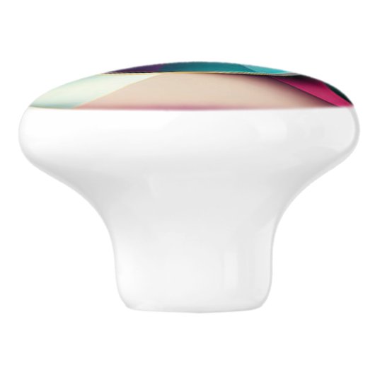 Moderne kleurrijke handdoekjes ontbeend keramische knop (Zijkant)