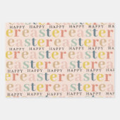 Moderne, kleurrijke, Happy Easter Pattern Pastel Inpakpapier Vel (Voorkant 2)