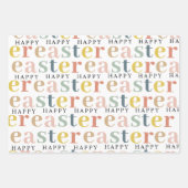 Moderne, kleurrijke, Happy Easter Pattern Pastel Inpakpapier Vel (Voorkant)