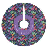 Moderne Kleurrijke Hart Kerst Waterverf Kerstboom Rok (Voorkant)