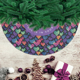 Moderne Kleurrijke Hart Kerst Waterverf Kerstboom Rok