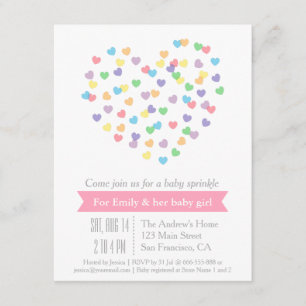 Moderne kleurrijke harten Baby sprinkhaanuitvindin Kaart