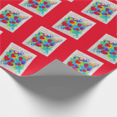 Moderne kleurrijke harten schilderen-Valentijn's d Cadeaupapier (Hoek)