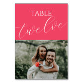 Moderne Kleurrijke Heet Roze Huwelijksfoto Kaart (Achterkant)