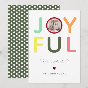 Moderne kleurrijke, heldere foto positief feestdagenkaart