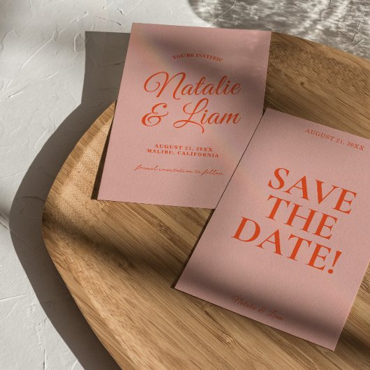 Moderne Kleurrijke Heldere Funky Bold Retro Bruilo Save The Date