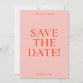 Moderne Kleurrijke Heldere Funky Bold Retro Bruilo Save The Date (Voorkant)
