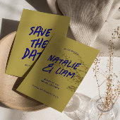 Moderne Kleurrijke Heldere Funky Grunge Retro Brui Save The Date