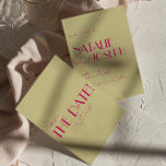 Moderne kleurrijke heldere grillige retro bruiloft save the date<br><div class="desc">Deze moderne & retro funky minimalistische Wedding Save The Date Sjabloon is geweldig voor u. Als u op zoek bent naar een , elegante en eenvoudig aan te passen Wedding Save The Date Sjabloon. Een zeer elegante eenvoudige groene en roze script bruiloft bespaart de datum. Waarin minimale rode magenta de...</div>