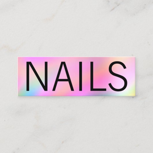 Moderne kleurrijke heldere holografische nagellak mini visitekaartje (Voorkant)