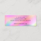 Moderne kleurrijke heldere holografische nagellak mini visitekaartje (Achterkant)