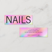 Moderne kleurrijke heldere holografische nagellak mini visitekaartje (Voorkant / Achterkant)