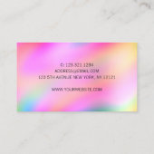 Moderne kleurrijke heldere holografische nagellak visitekaartje (Achterkant)