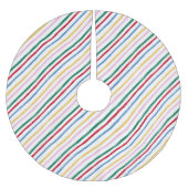 Moderne Kleurrijke Heldere Kerstmisstrepen Kerstboom Rok (Voorkant)