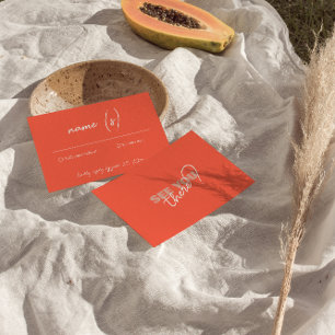 Moderne Kleurrijke Heldere Retro Funky Bruiloft De RSVP Kaartje