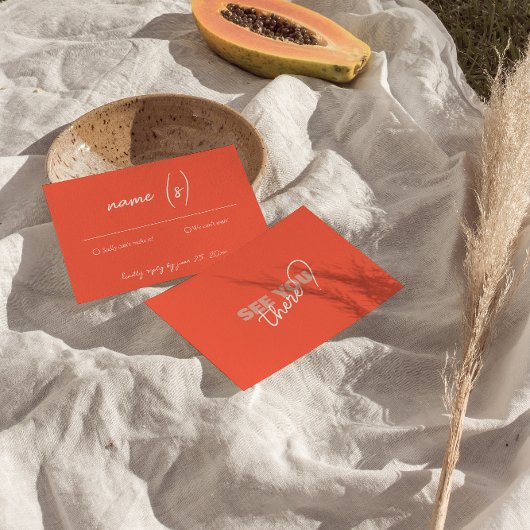 Moderne Kleurrijke Heldere Retro Funky Bruiloft De RSVP Kaartje