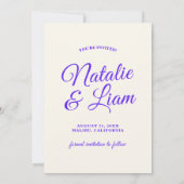 Moderne Kleurrijke Heldere Vette Retro Unieke Huwe Save The Date (Achterkant)