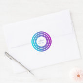Moderne, kleurrijke helling geometrisch ronde sticker (Envelop)