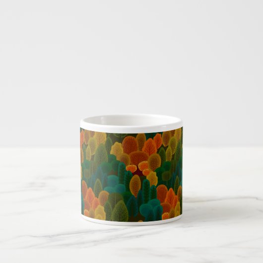 Moderne Kleurrijke Herfstbomen Espresso Kop (Voorkant)
