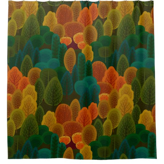 Moderne kleurrijke Herfsten Douchegordijn (Voorkant)