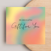 Moderne kleurrijke holografische cadeaubonnen vierkante visitekaartje