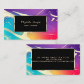Moderne kleurrijke holografische gouden aanraking visitekaartje (Voorkant / Achterkant)