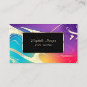 Moderne kleurrijke holografische gouden aanraking visitekaartje (Voorkant)
